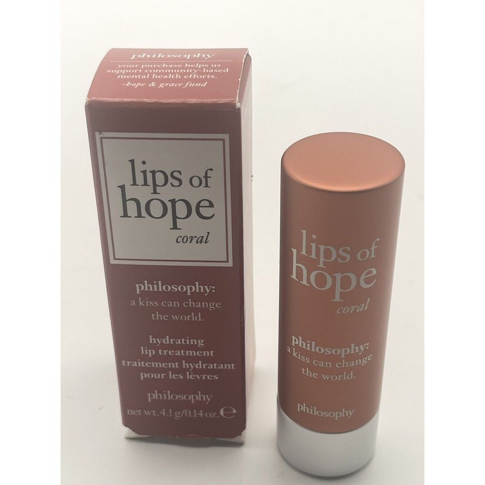 PHILOSOPHY Lips of Hope CORAL Hydrating Lip Treatment .14 oz‎ Full Size NEW